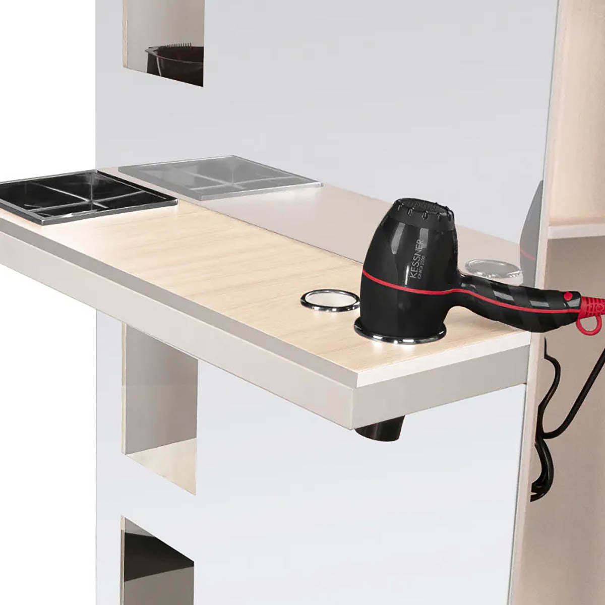 ActiveShop Gabbiano Friseurkonsole B058 perlweiß