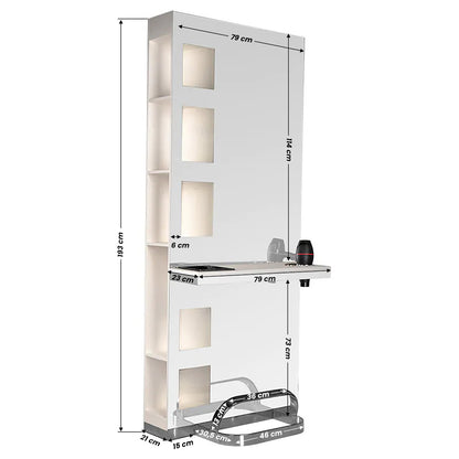 ActiveShop Gabbiano Friseurkonsole B058 perlweiß