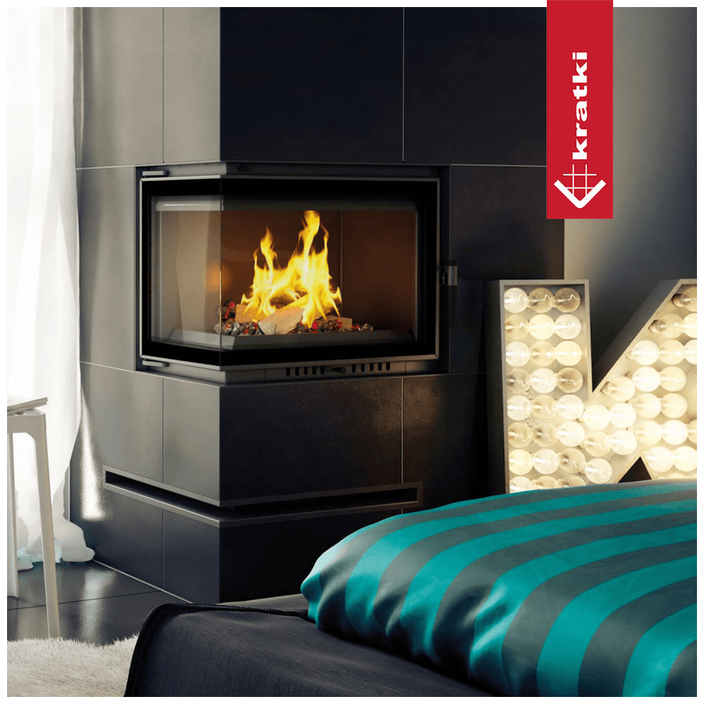 Kratki Kamineinsatz Gusseisen KRATKI MAJA DECO links 8 kW Ø 200