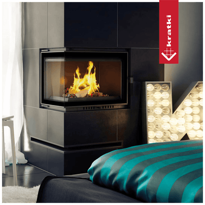 Kratki Kamineinsatz Gusseisen KRATKI MAJA DECO links 8 kW Ø 200