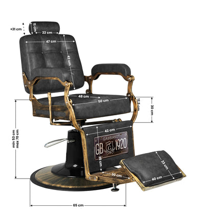 ActiveShop Gabbiano Barbersessel Boss HD Old Leather schwarz