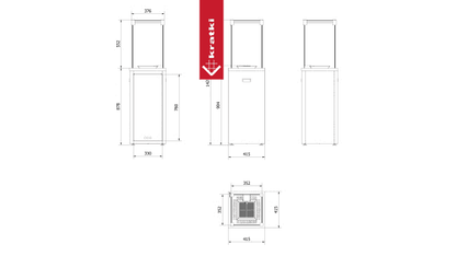 Kratki PATIO SLIM SCHWARZ 8,2 KW GAS HEIZUNG WHITE SATZ Manuell
