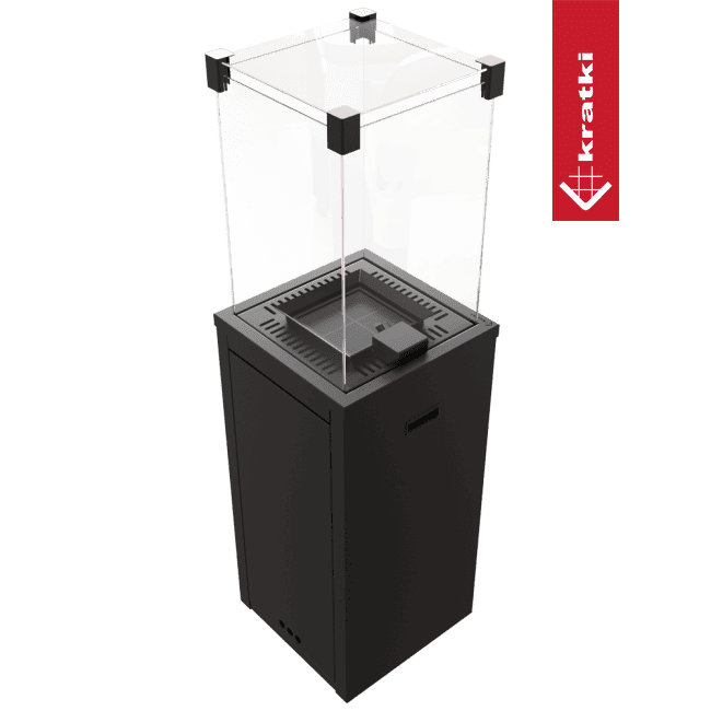 Kratki PATIO SLIM SCHWARZ 8,2 KW GAS HEIZUNG SATZ