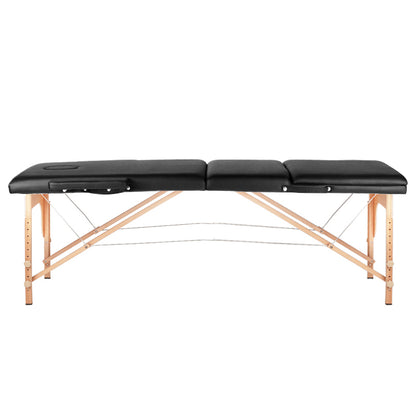 ActiveShop Klappbarer Massagetisch aus Holz Komfort Activ Fizjo 3-segmentig schwarz
