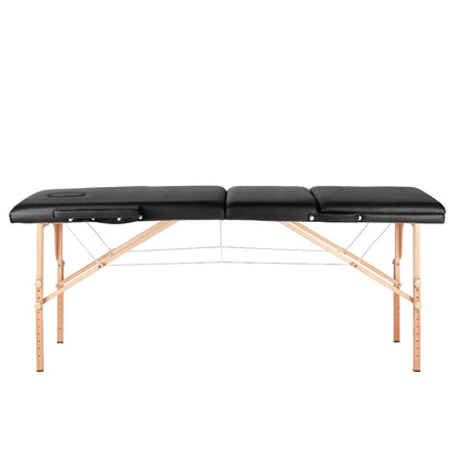 ActiveShop Klappbarer Massagetisch aus Holz Komfort Activ Fizjo 3-segmentig schwarz