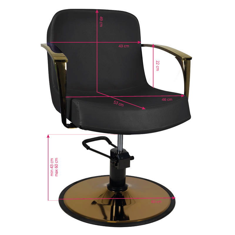 ActiveShop Gabbiano Stuhl für Styling gold Bologna schwarz