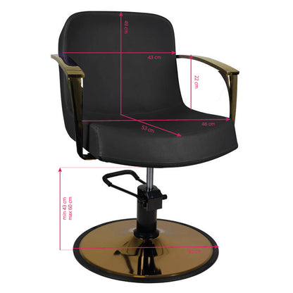 ActiveShop Gabbiano Stuhl für Styling gold Bologna schwarz
