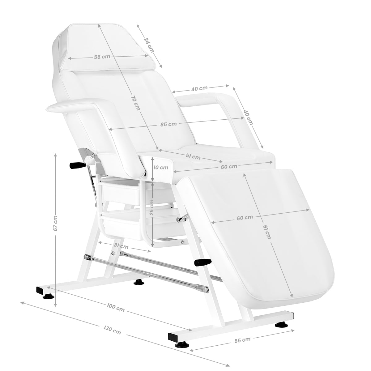 ActiveShop Kosmetikstuhl Sillon mit Wannen weiß