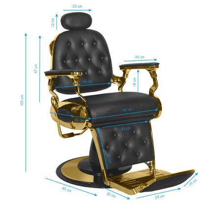 ActiveShop Gabbiano Barbersessel Francesco Gold schwarz