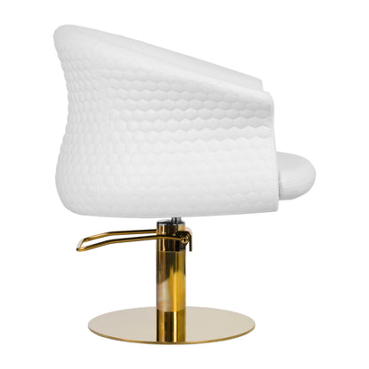 ActiveShop Gabbiano Friseurstuhl Versailles Gold Weiß