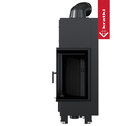 Kratki Kamineinsatz aus Stahl KRATKI MBN rechts 10 kW Ø 200 schwarz Verkleidung