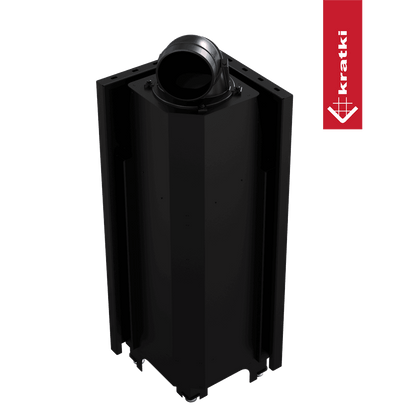 Kratki Kamineinsatz aus Stahl KRATKI MBN rechts 10 kW Ø 200 schwarz Verkleidung