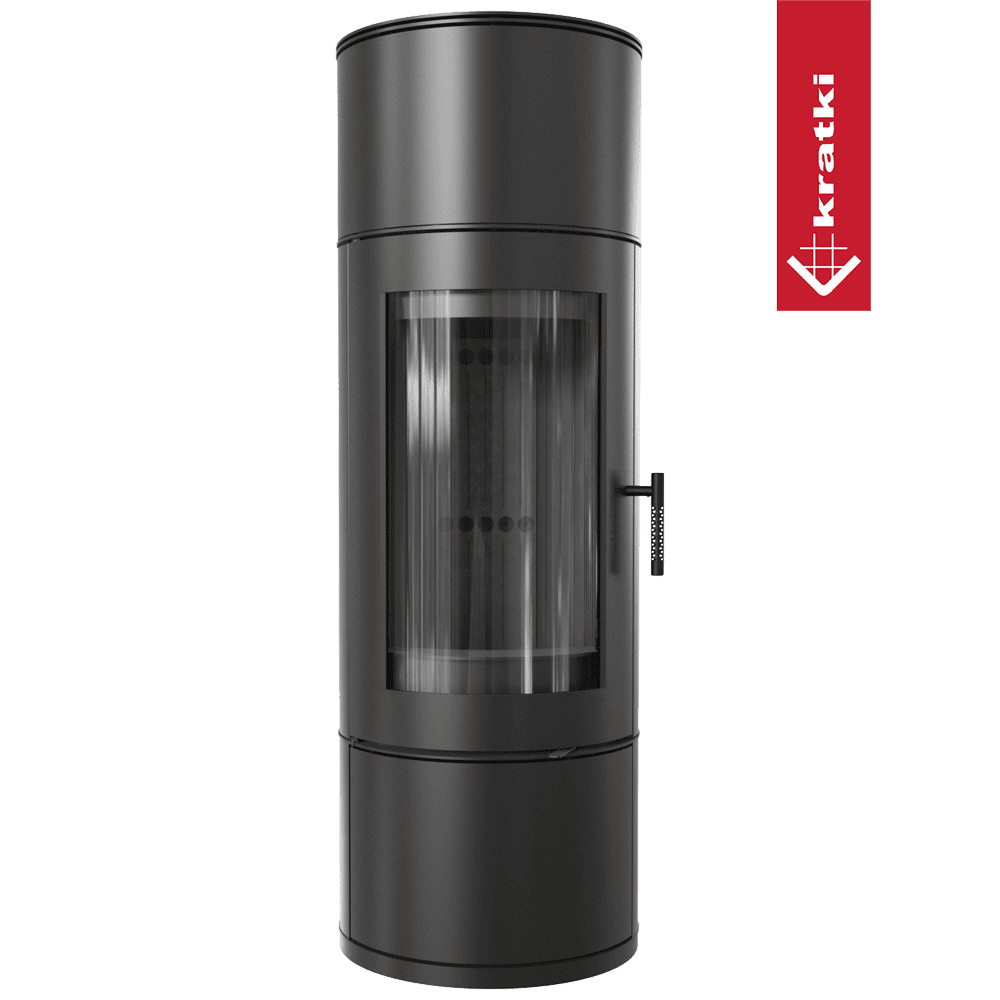 Kratki Kaminofen aus Stahl KRATKI ANTARES Ø 150 10 kW schwarz Verkleidung