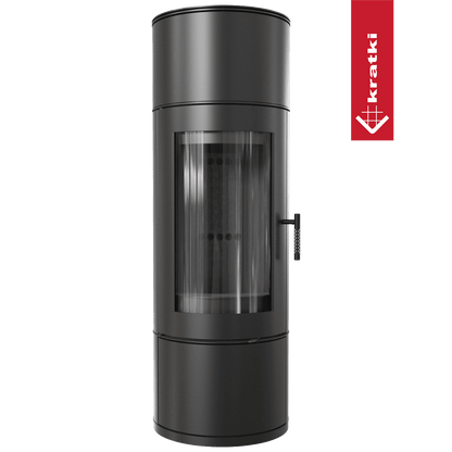 Kratki Kaminofen aus Stahl KRATKI ANTARES Ø 150 10 kW schwarz Verkleidung
