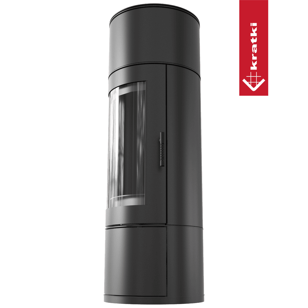 Kratki Kaminofen aus Stahl KRATKI ANTARES Ø 150 10 kW schwarz Verkleidung