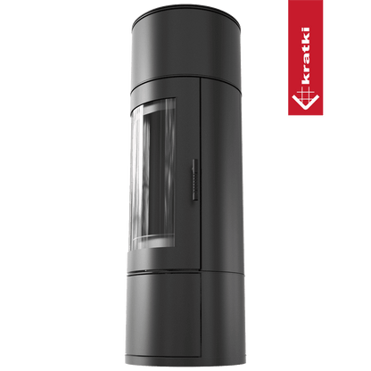 Kratki Kaminofen aus Stahl KRATKI ANTARES Ø 150 10 kW schwarz Verkleidung