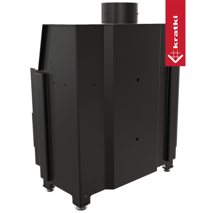 Kratki Kamineinsatz aus Stahl KRATKI SIMPLE links 6 kW Ø 150 schwarz Verkleidung