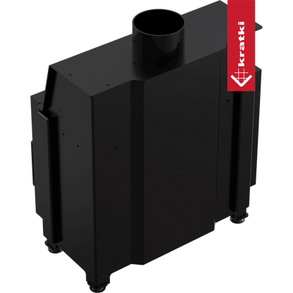 Kratki Kamineinsatz aus Stahl KRATKI SIMPLE links 6 kW Ø 150 schwarz Verkleidung