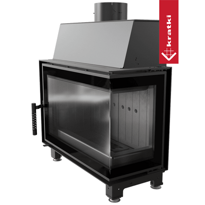 Kratki KRATKI SIMPLE Rechter Stahl-Luftkamin 6 kW Ø 150 schwarze Auskleidung