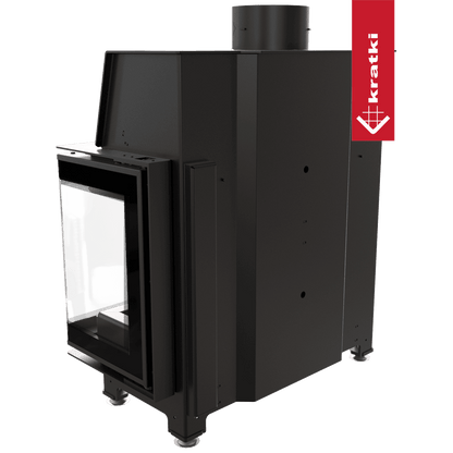 Kratki KRATKI SIMPLE Rechter Stahl-Luftkamin 6 kW Ø 150 schwarze Auskleidung
