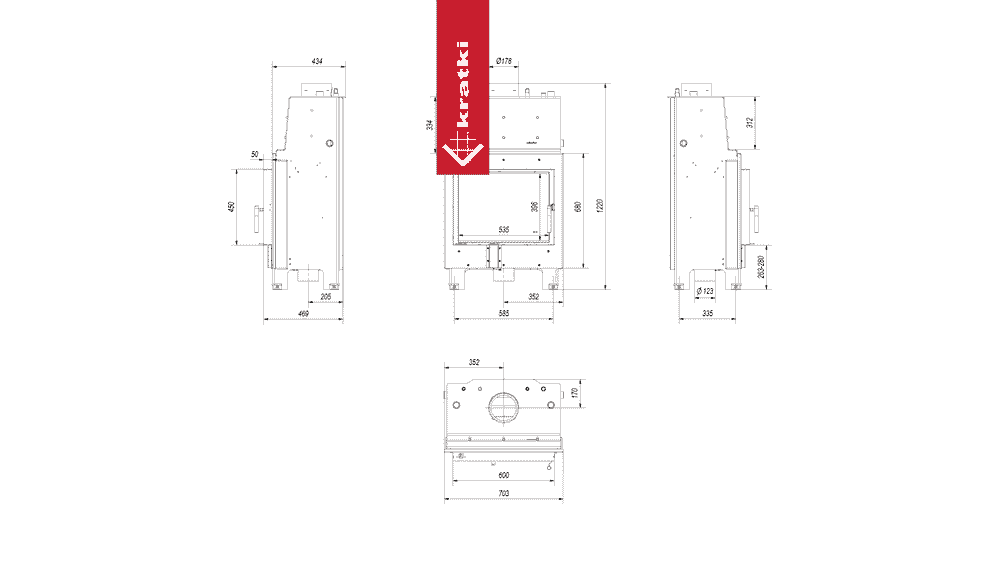 Kratki Wasserführender Kamineinsatz KRATKI MBM 12 kW Ø 180