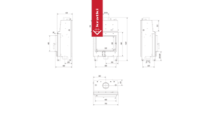 Kratki Wasserführender Kamineinsatz KRATKI MBM 12 kW Ø 180
