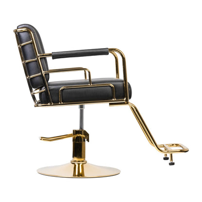 ActiveShop Gabbiano Friseurstuhl Prato Gold - Schwarz