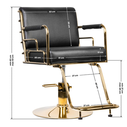 ActiveShop Gabbiano Friseurstuhl Prato Gold - Schwarz