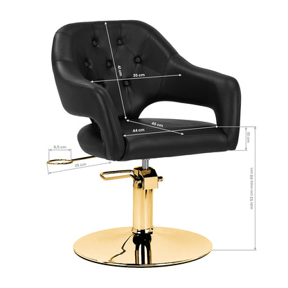 ActiveShop Gabbiano Friseurstuhl Parma gold schwarz