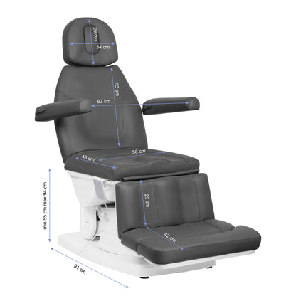 ActiveShop Elektrischer podologischer Kosmetikstuhl Kate 4 Motor grau