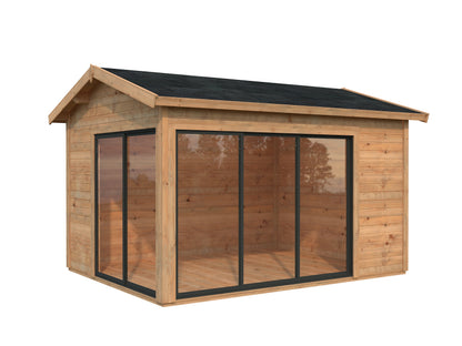 Palmako Amanda 11,2 m2 Slide - Lackiert weiß RAL9016 + anthrazit RAL7016