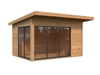 Palmako Andrea 11,2 m2 Slide - Lackiert hellgrau RAL7042 + anthrazit RAL7016