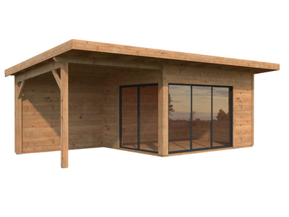 Palmako Andrea 11,2+7,9 m2 Slide - Lackiert dunkelgrau RAL7012 + anthrazit RAL7016