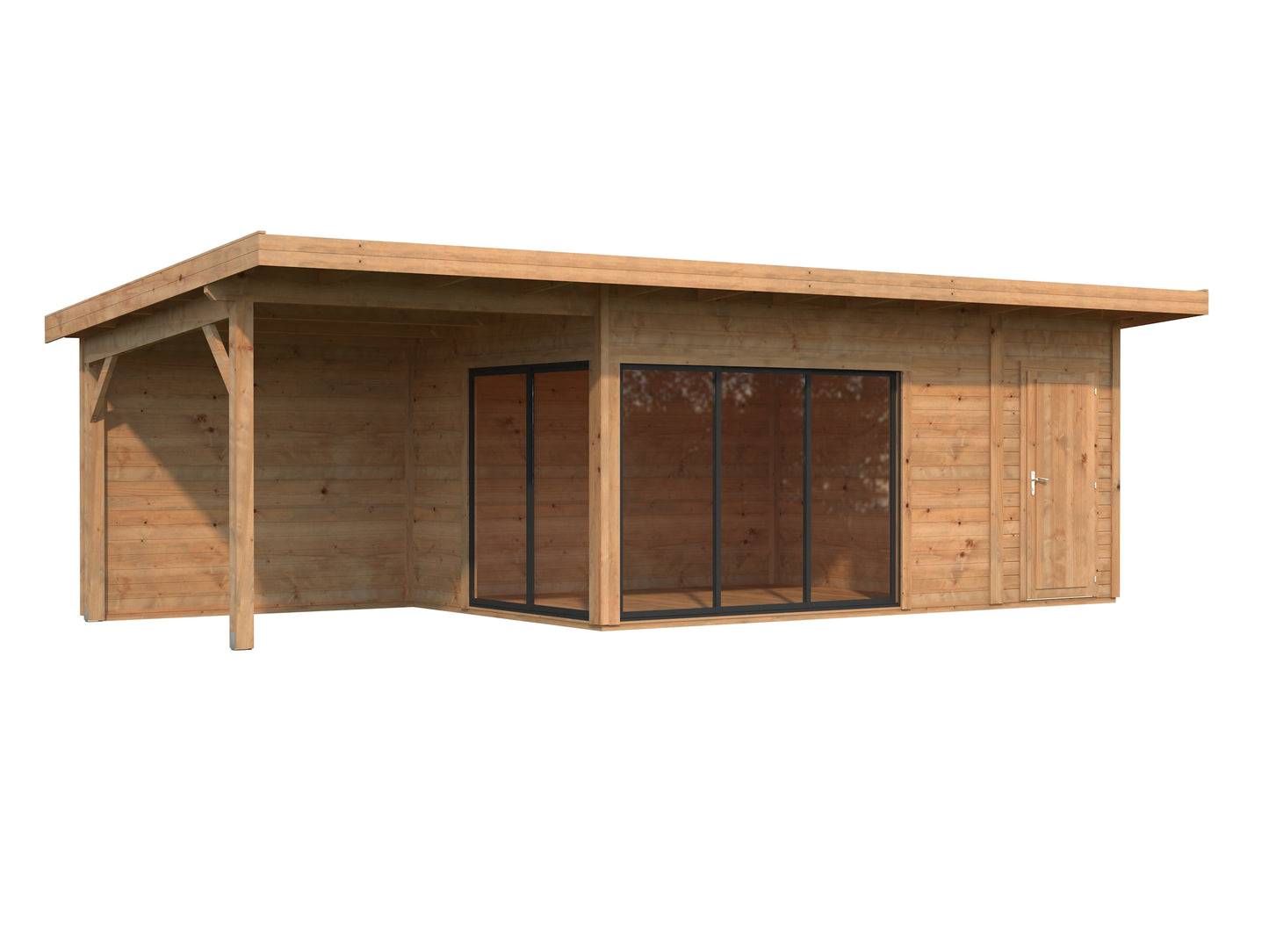 Palmako Andrea 15,2+7,9 m2 Slide - Lackiert weiß RAL9016 + anthrazit RAL7016