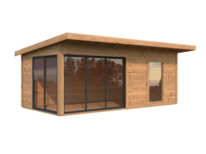 Palmako Andrea 17,1 m2 Slide - Lackiert hellgrau RAL7042 + anthrazit RAL7016