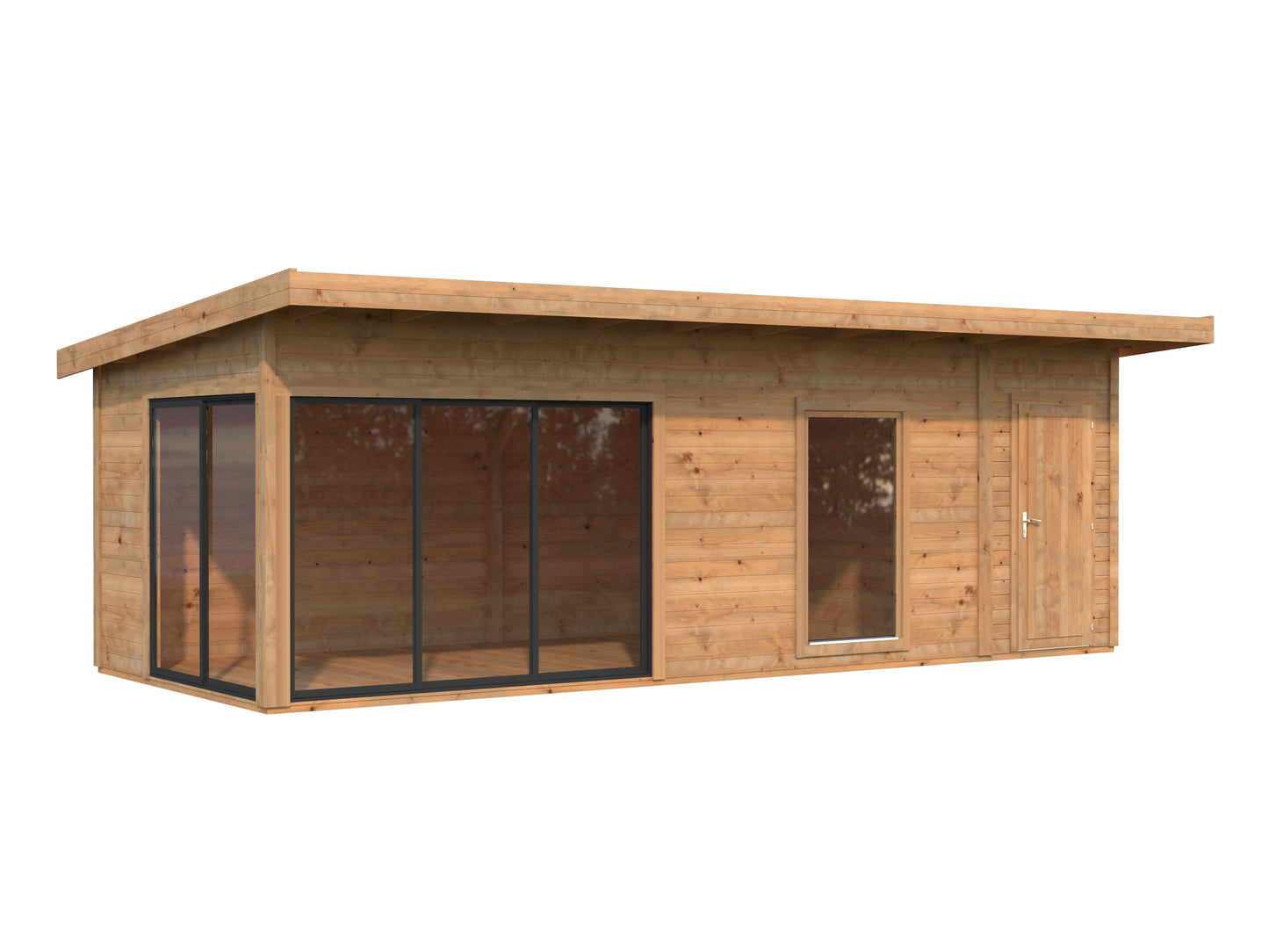 Palmako Andrea 21,1 m2 Slide - Lackiert hellgrau RAL7042 + anthrazit RAL7016