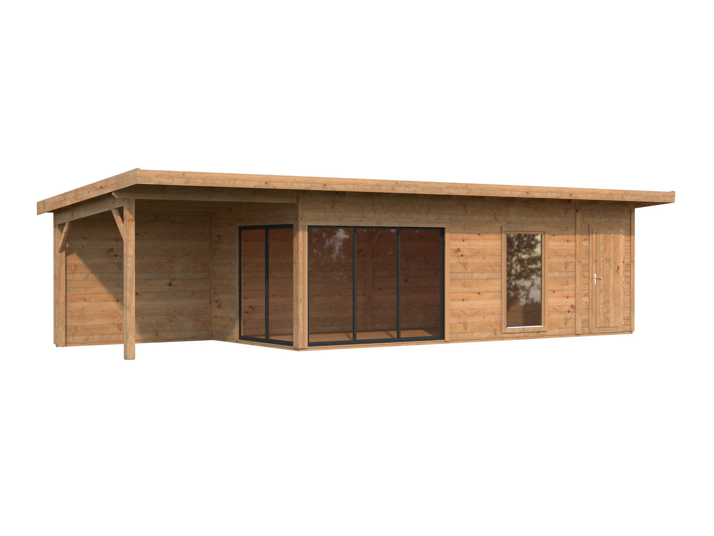 Palmako Andrea 21,1+7,9 m2 Slide - Lackiert dunkelgrau RAL7012 + anthrazit RAL7016