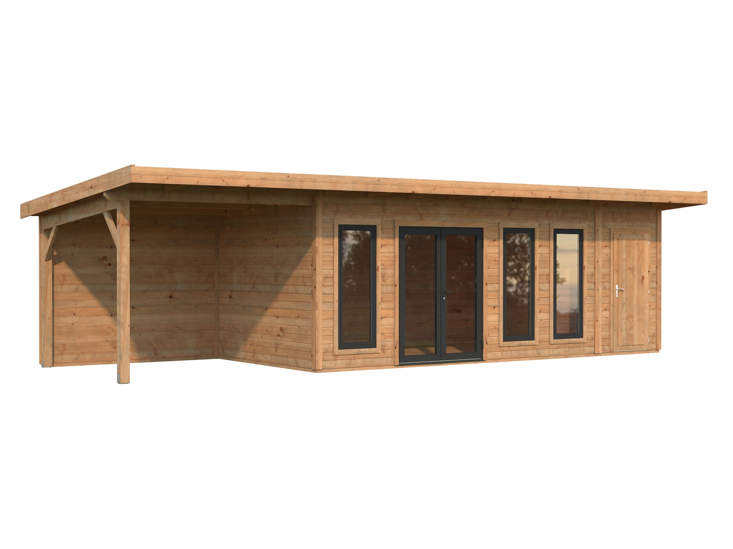 Palmako Aurelia 19,2+7,9 m2 - Lackiert dunkelgrau RAL7012 + anthrazit RAL7016