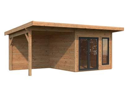 Palmako Aurelia 8,4+7,9 m2 - Lackiert hellgrau RAL7042 + anthrazit RAL7016