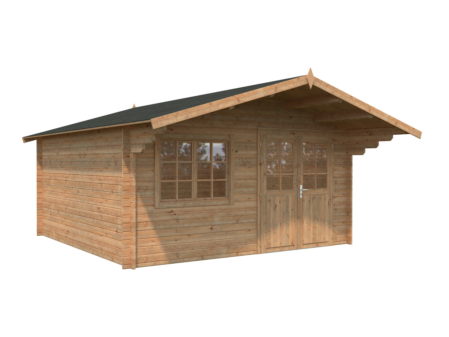 Palmako Britta 17,5 m2 - Lackiert hellgrau RAL7042 + weiß RAL9016