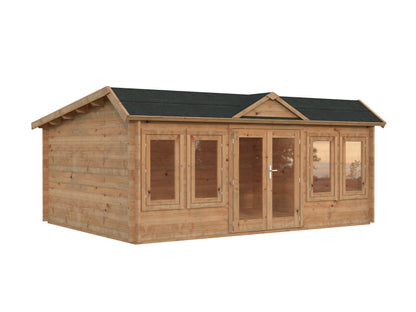Palmako Claudia Pent 19,4 m2 - Lackiert hellgrau RAL7042 + weiß RAL9016