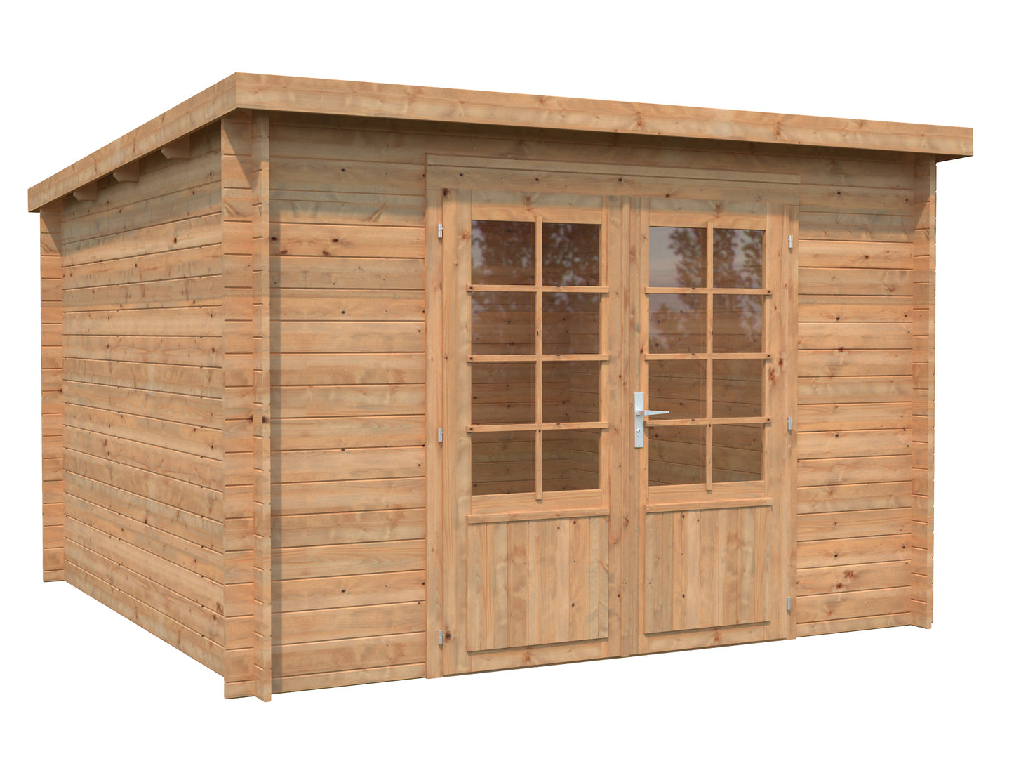 Palmako Ella 8,7 m2 - Lackiert hellgrau RAL7042 + anthrazit RAL7016