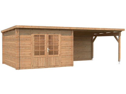 Palmako Ella 8,7+10,0 m2 - Lackiert hellgrau RAL7042 + weiß RAL9016