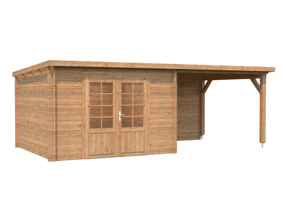 Palmako Ella 8,7+8,2 m2 - Lackiert dunkelgrau RAL7012 + weiß RAL9016