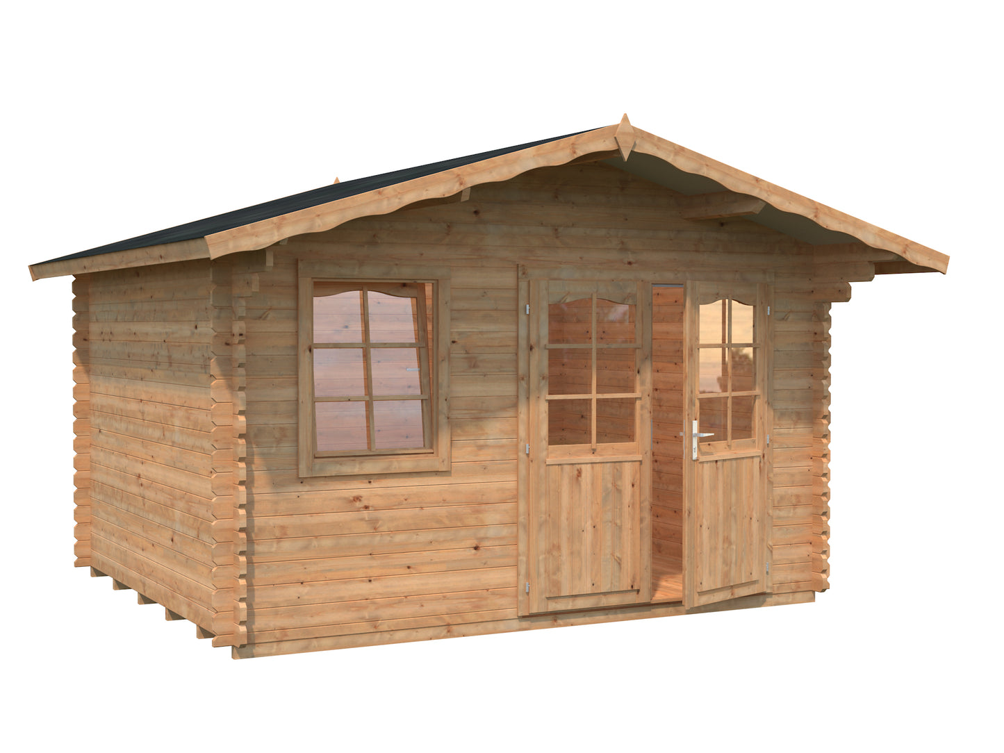 Palmako Emma 10,4 m2 - Lackiert dunkelgrau RAL7012 + anthrazit RAL7016