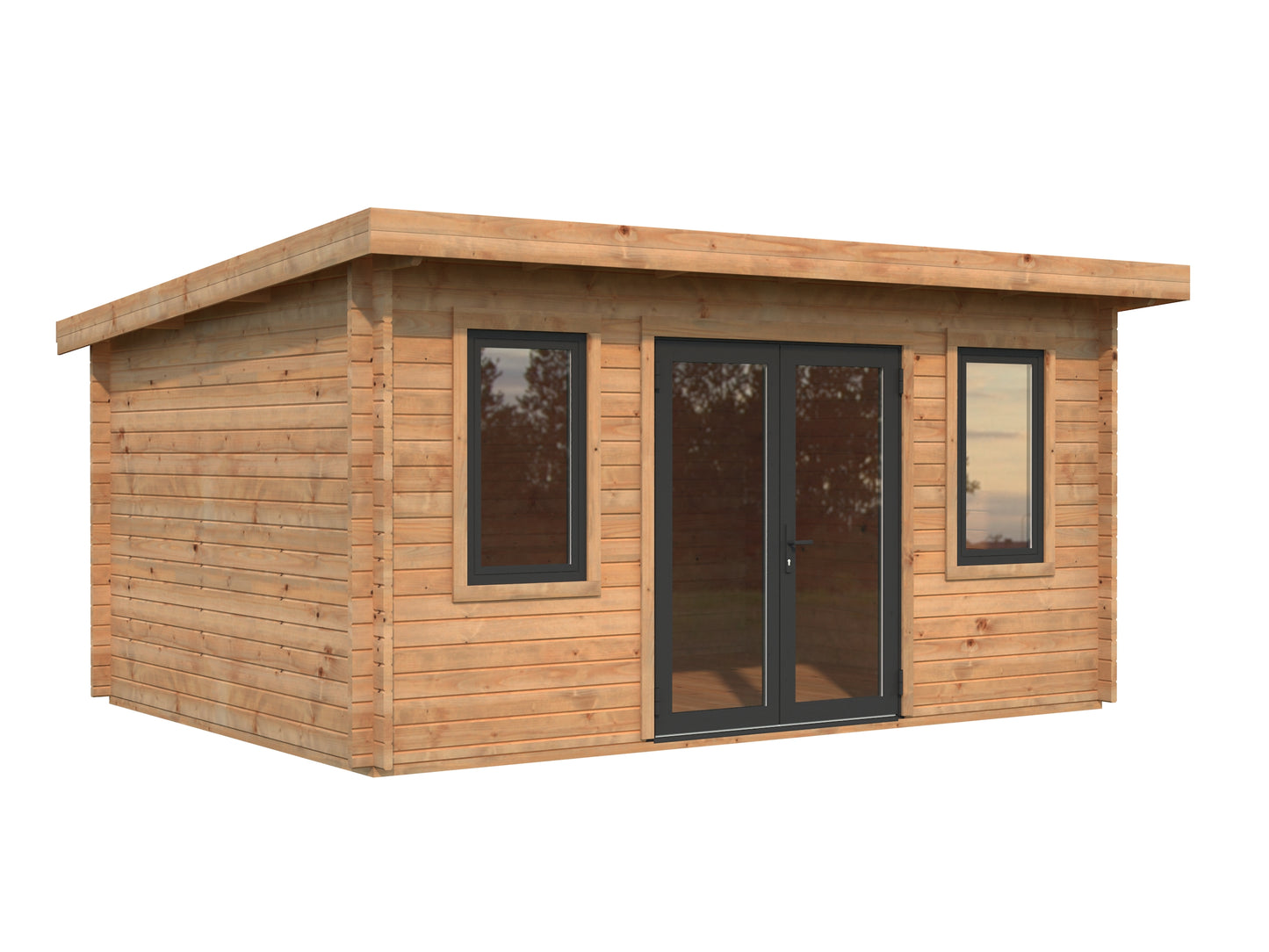 Palmako Lisandra 14,2 m2 - Lackiert dunkelgrau RAL7012 + anthrazit RAL7016