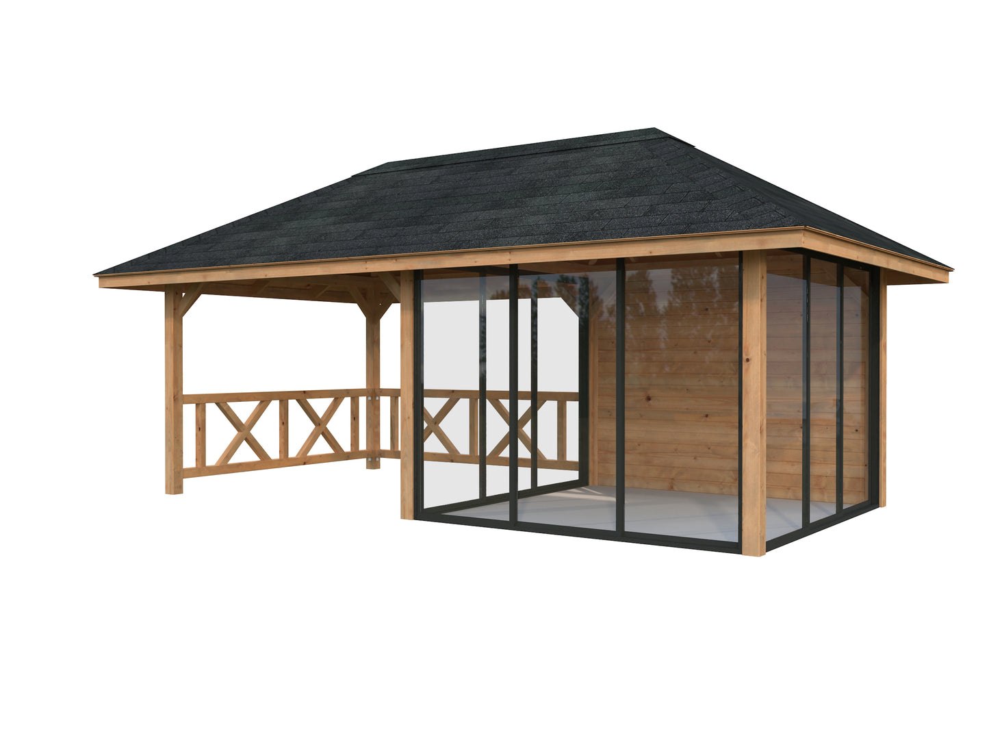 Palmako Bianca 16,6 m2 Set 204 Slide - Naturbelassen