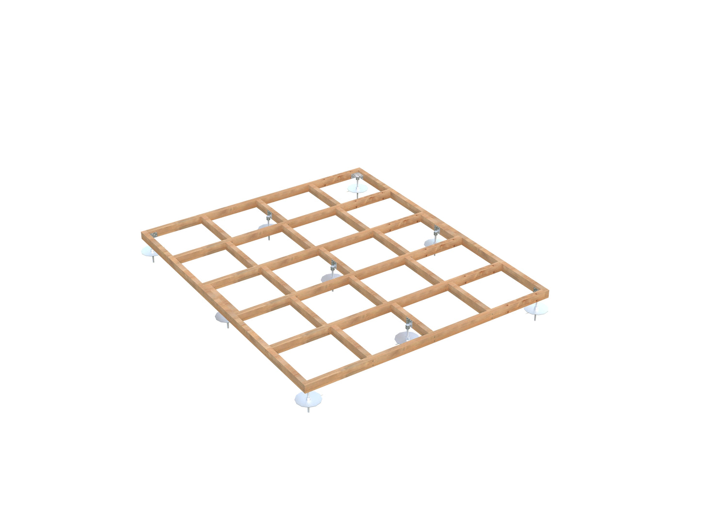 Palmako Fundamentrahmen 2,3x2,7 m (inkl. LogFoot) - Hellbraun tauchgrundiert