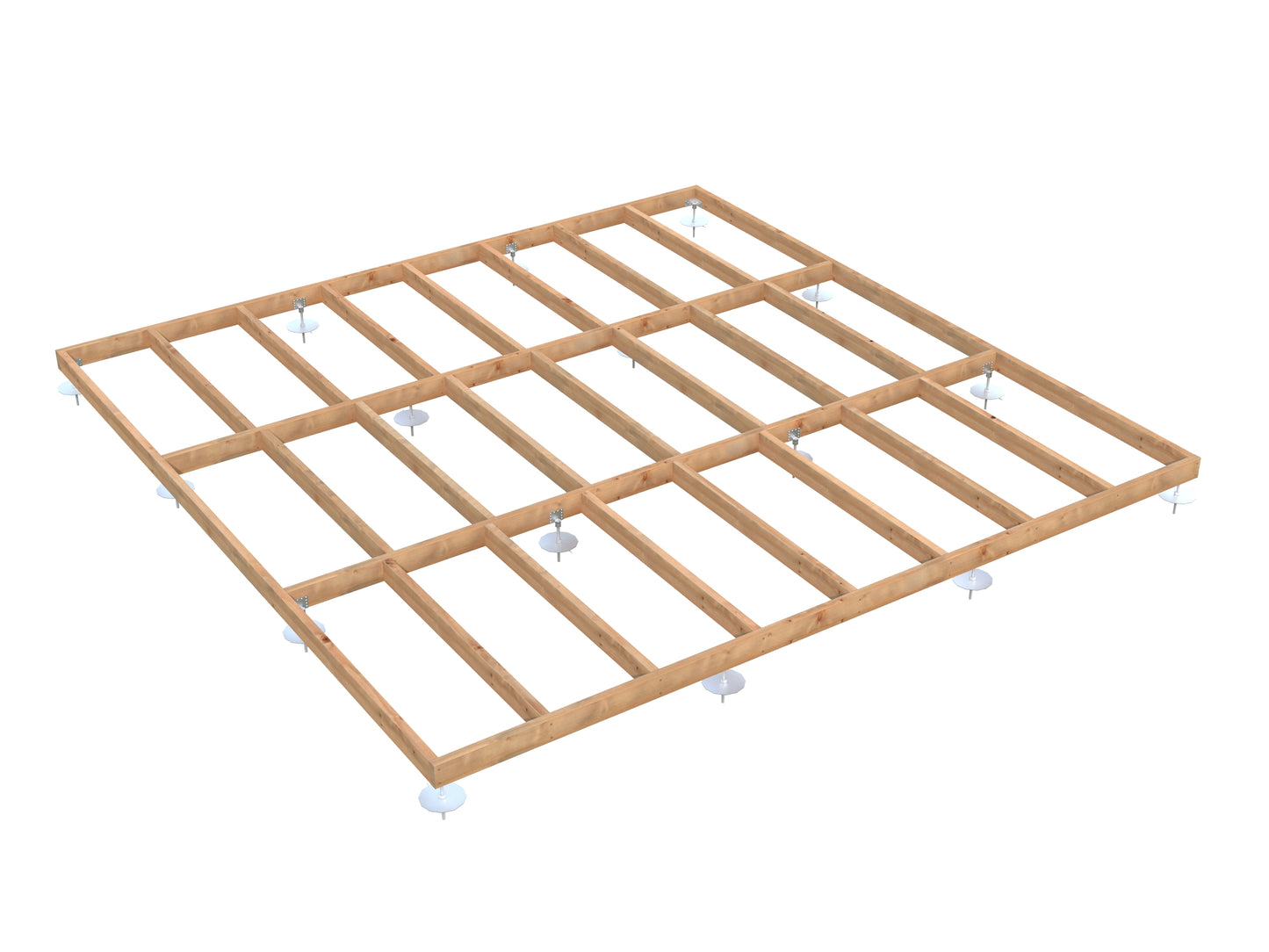 Palmako Fundamentrahmen 4,5x4,5 m (inkl. LogFoot) - Hellbraun tauchgrundiert