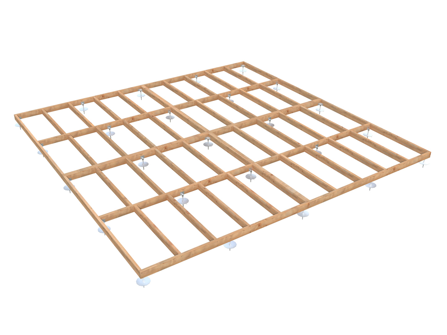 Palmako Fundamentrahmen 6x6 m (inkl. LogFoot) - Hellbraun tauchgrundiert